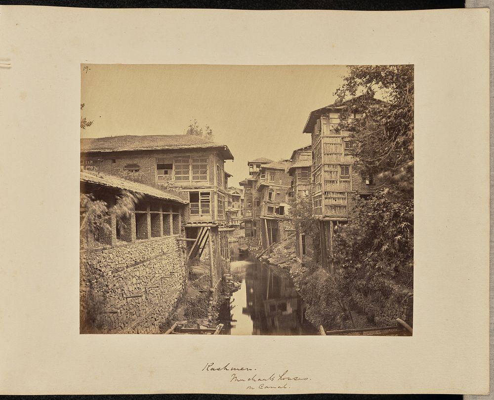 Kashmer. Merchants' Houses on Canal by John Edward Saché