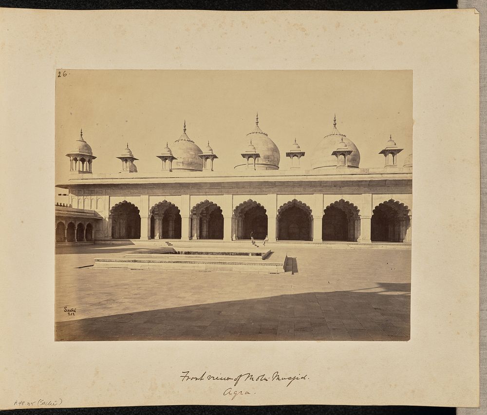 Front View of Moti Musjid. Agra by John Edward Saché