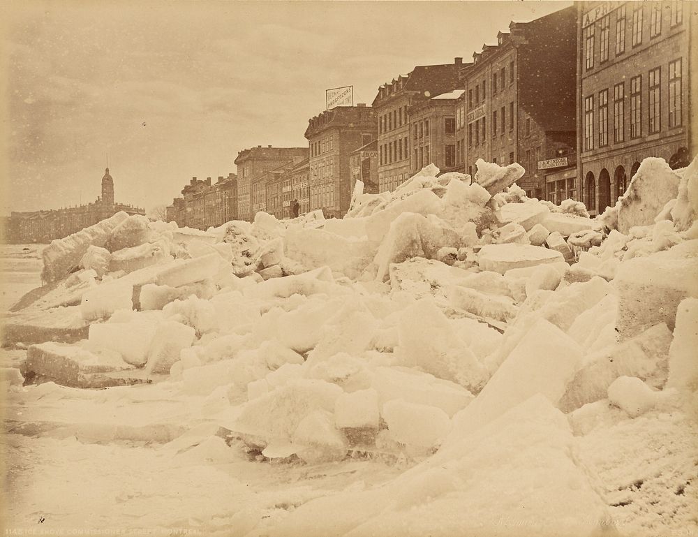 Ice Shove Commissioner Street, Montreal by William McFarlane Notman
