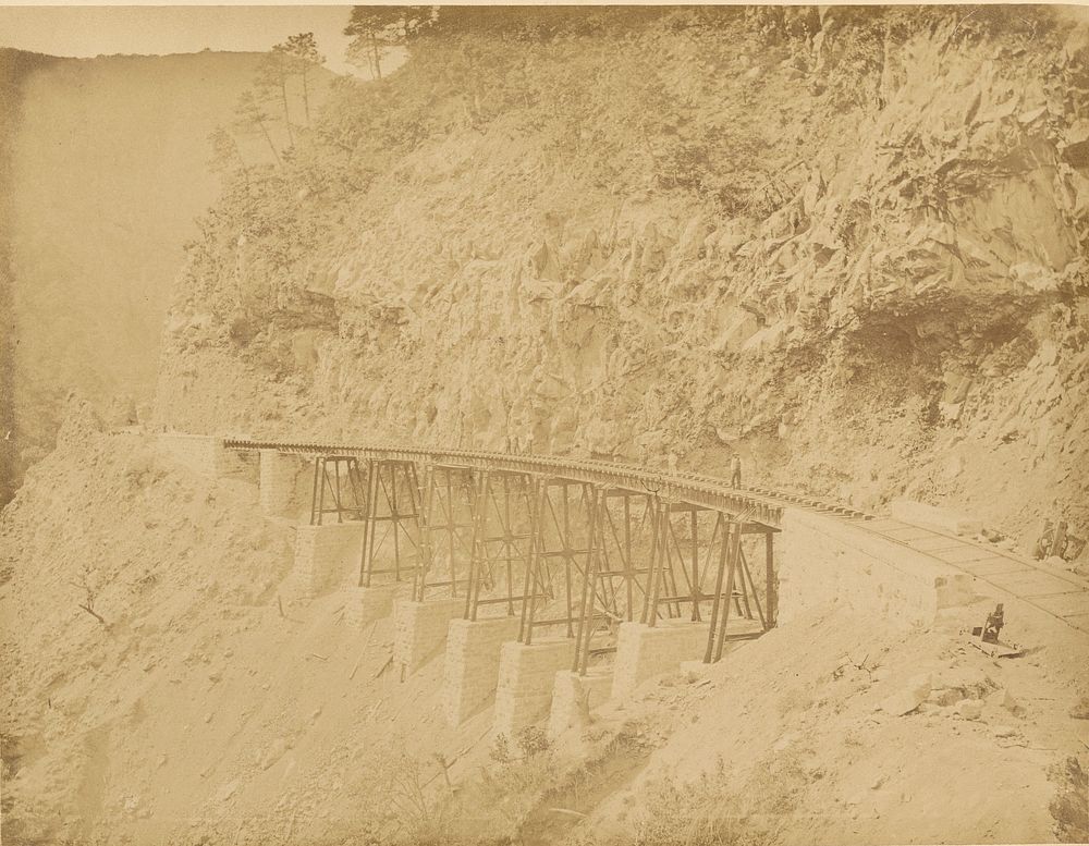 Mexico. Viaduct in the Infernal Ravine, Mexican Railroad. by Abel Briquet