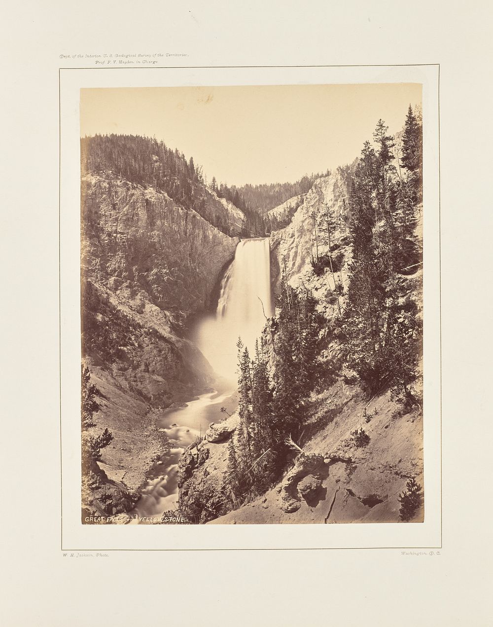 Lower Falls of the Yellowstone, Near View by William Henry Jackson