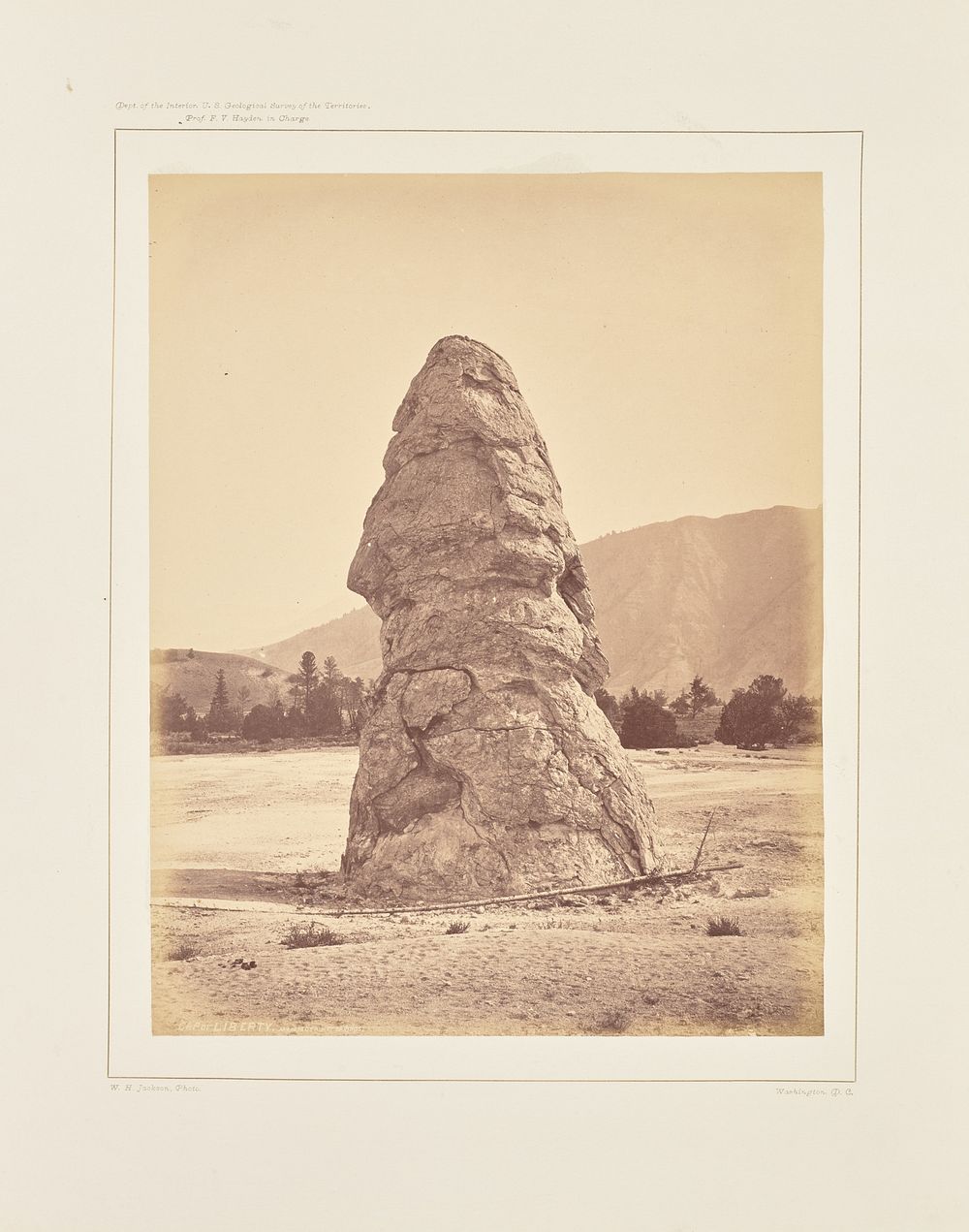 Cap of Liberty, Mammoth Hot Springs by William Henry Jackson