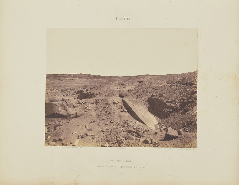 Assouan (Syène). Carrières de Granit - Ancien Système d'Extraction by Félix Teynard