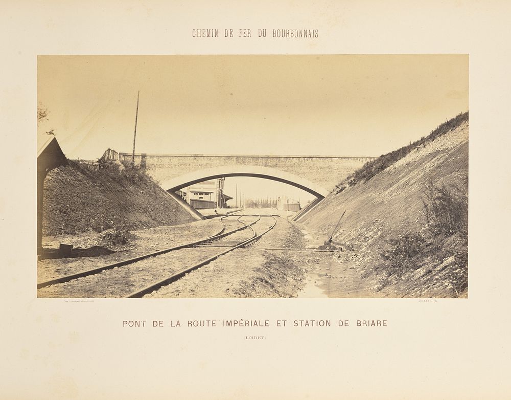 Pont de la Route Impériale et Station de Briare (Loiret) by Auguste Hippolyte Collard