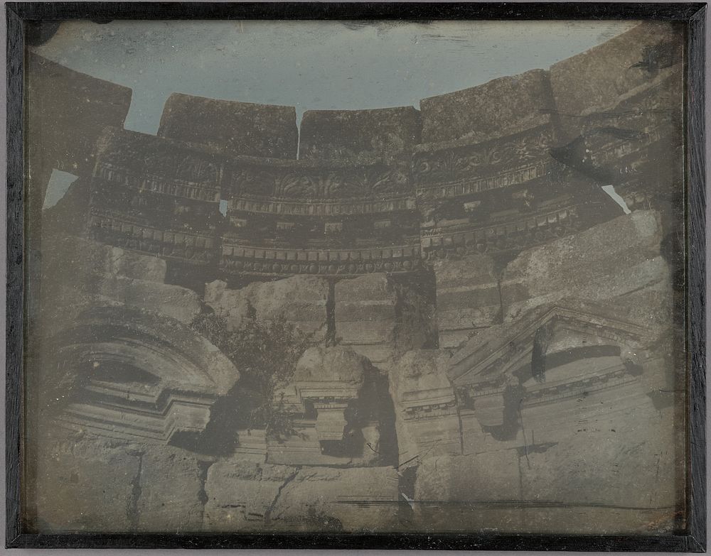 Interior of the Circular Temple, Baalbek by Joseph Philibert Girault de Prangey