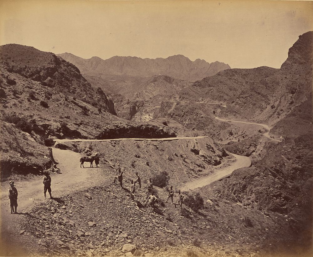 Landi Kotal Pass showing road made by the (Q.O.) Madras Sappers by John Burke
