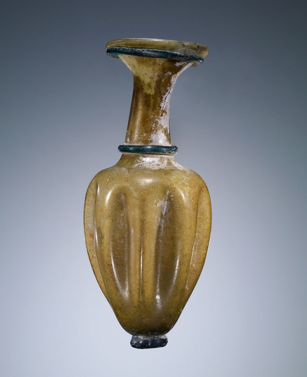 Yellow Oinochoe with body indentations