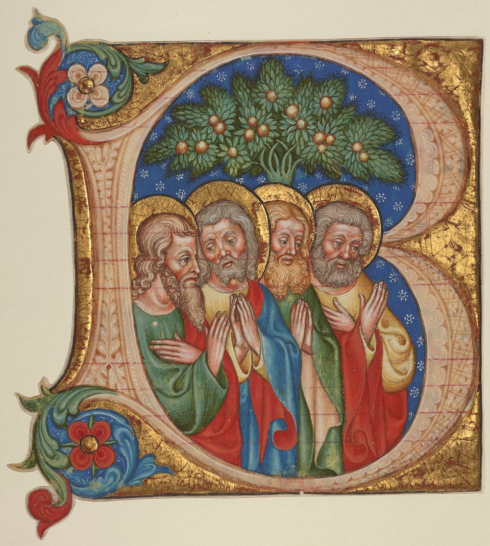 Initial B: Four Saints by Olivetan Master