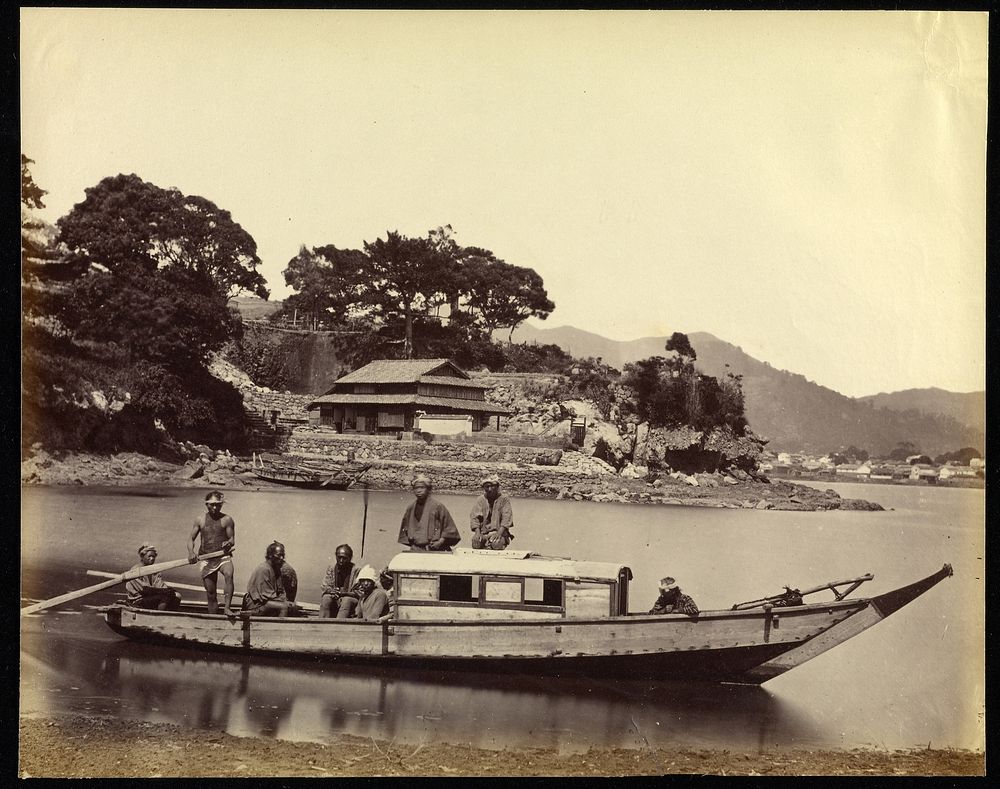 Japanese House Boat and Crew by Felice Beato