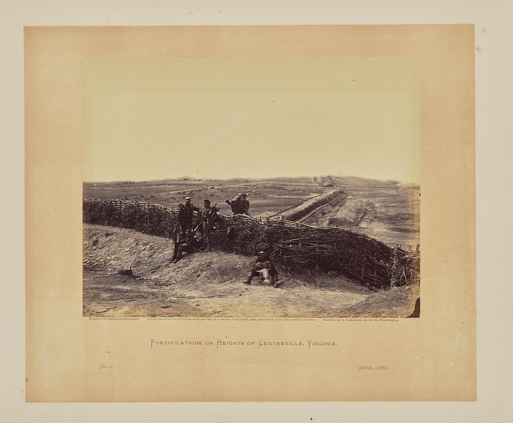 Fortifications on Heights of Centreville, Virginia by Barnard and Gibson and Alexander Gardner