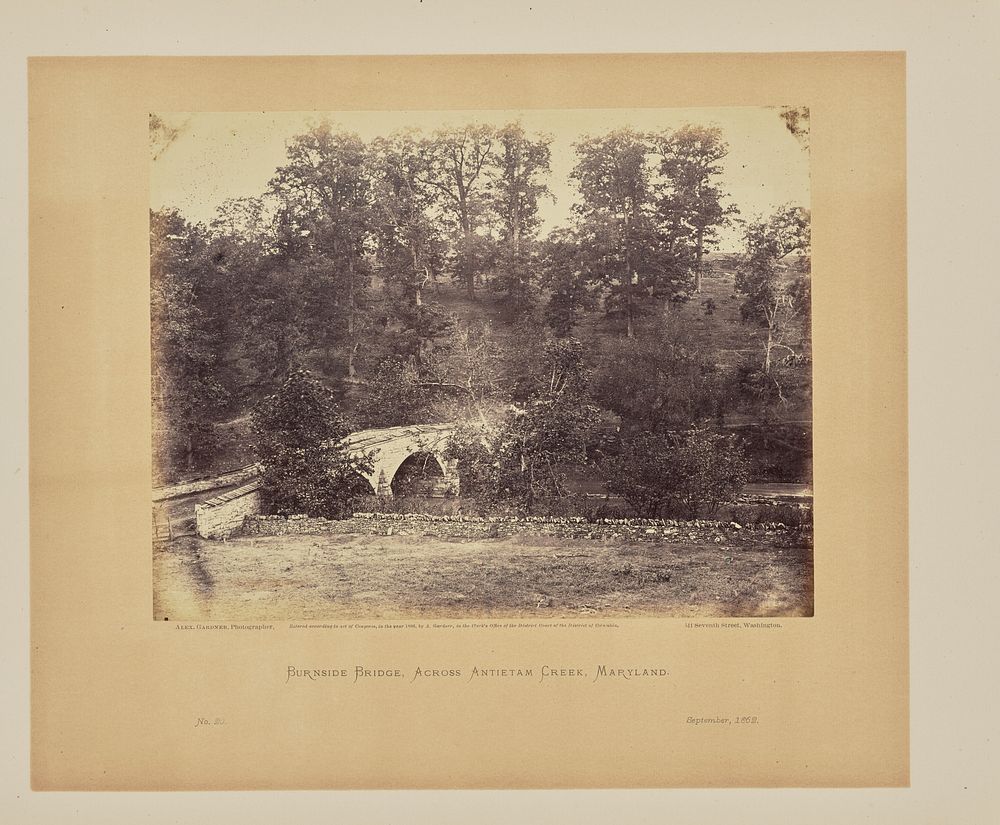 Burnside Bridge, Across Antietam Creek, Maryland by Alexander Gardner