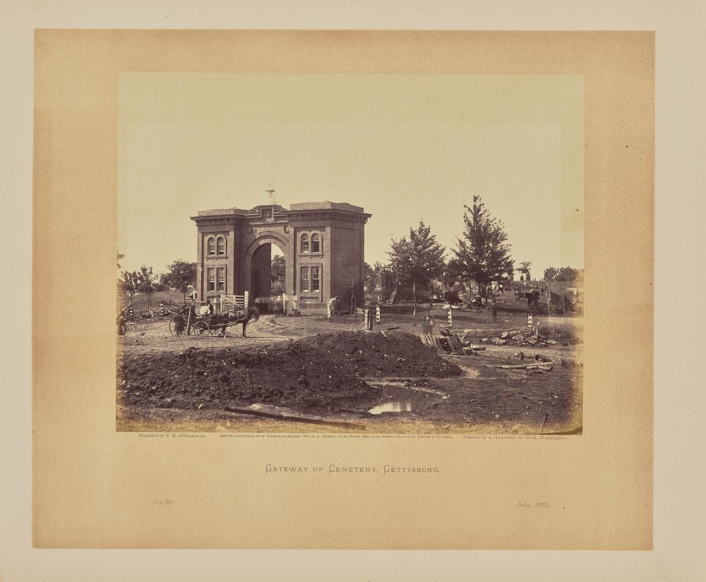 Gateway of Cemetery, Gettysburg by Timothy H O Sullivan and Alexander Gardner
