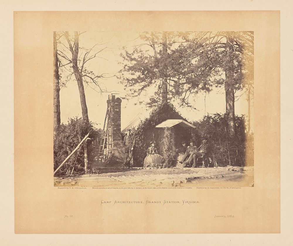 Camp Architecture, Brandy Station, Virginia by Timothy H O Sullivan and Alexander Gardner