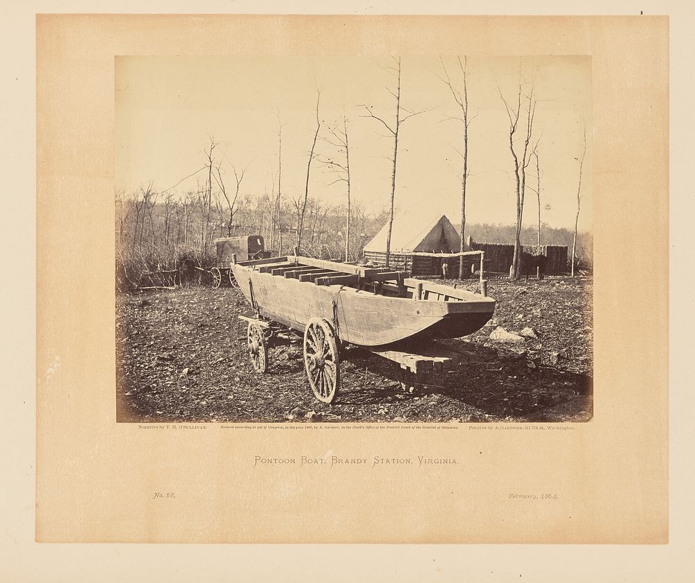 Pontoon Boat, Brandy Station, Virginia by Timothy H O Sullivan and Alexander Gardner