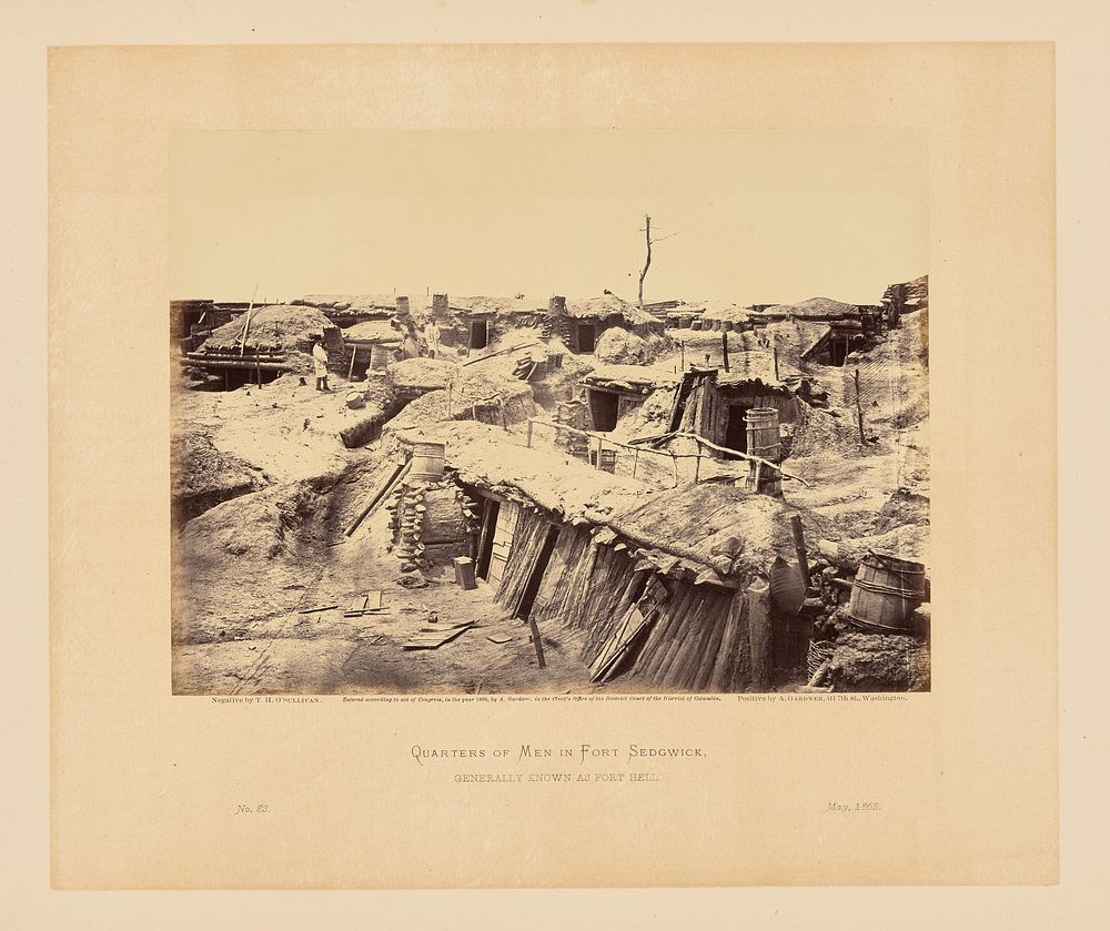 Quarters of Men in Fort Sedgwick, generally known as Fort Hell by Timothy H O Sullivan and Alexander Gardner