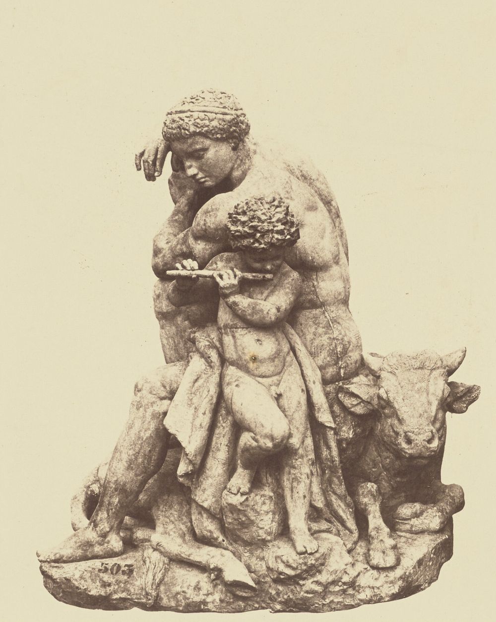 "La Paix", Sculpture by Antoine-Louis Barye, Decoration of the Louvre, Paris by Édouard Baldus