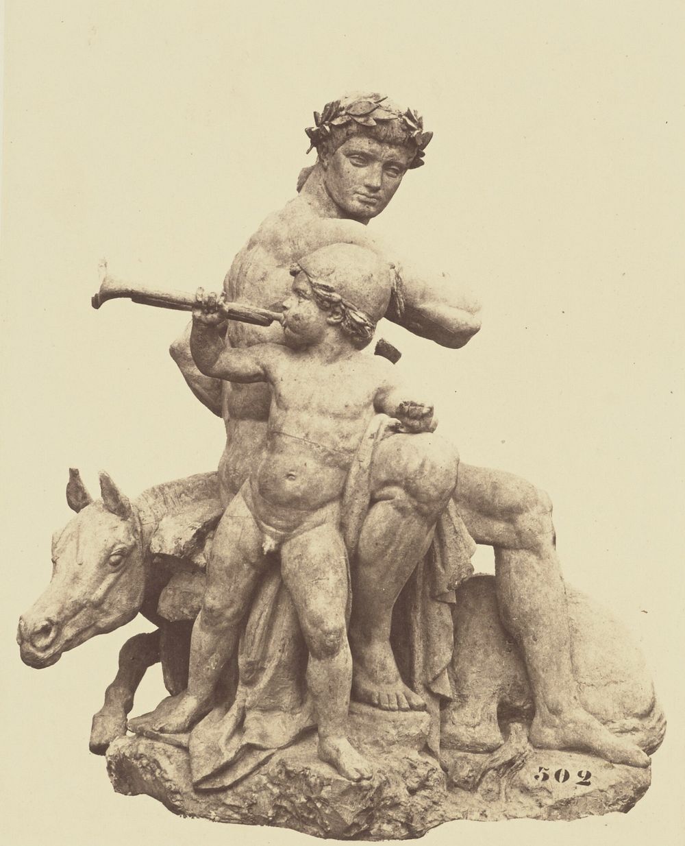 "La Victoire", Sculpture by Antoine-Louis Barye, Decoration of the Louvre, Paris by Édouard Baldus