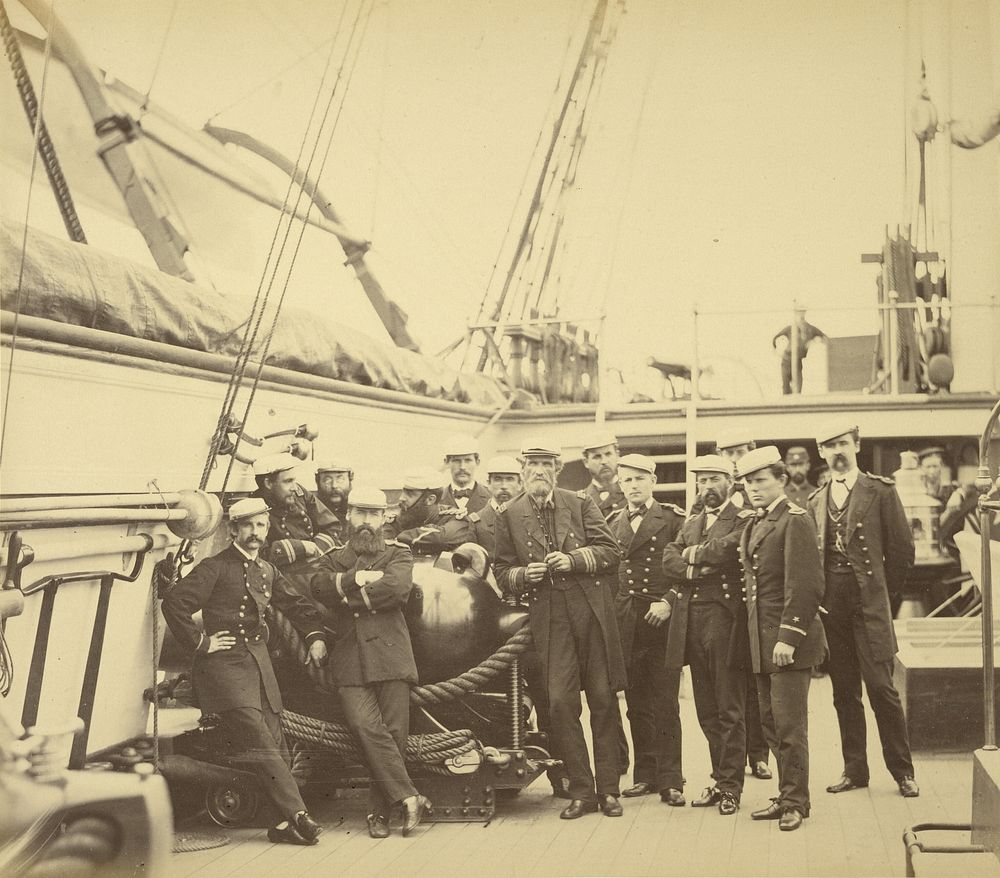 Officers of USS 'Alaska' by Felice Beato