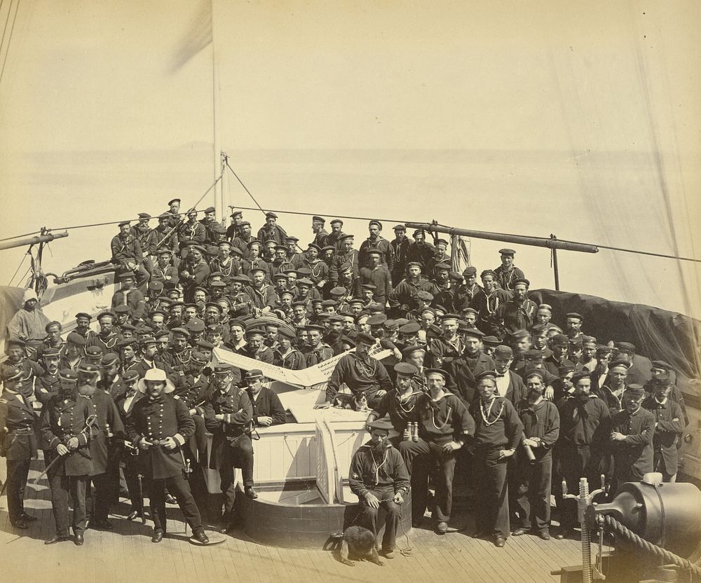 Officers & Crew of USS 'Monocacy' by Felice Beato