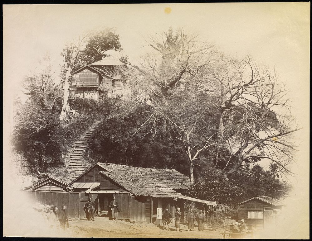View of Isiohoji Temple at Yedo, Priests' Attendants by Felice Beato