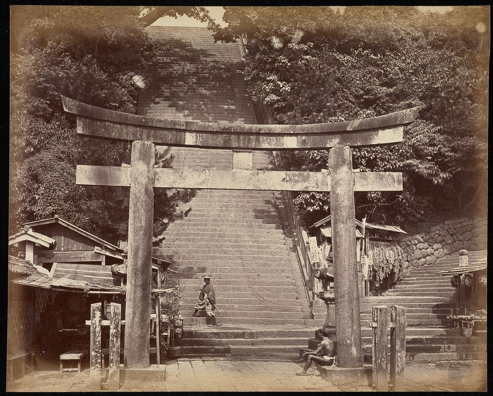 Entrance to the Shrine of Ataugo Yama, Yedo by Felice Beato