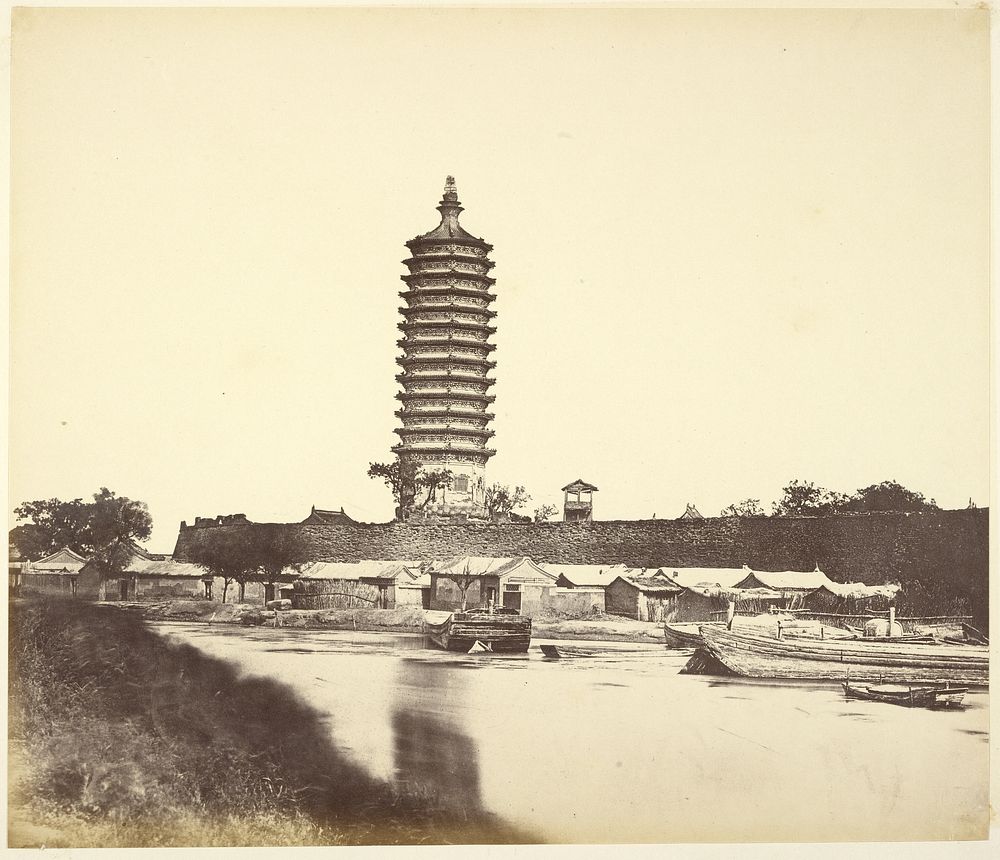 Tungchow Pagoda by Felice Beato and Henry Hering