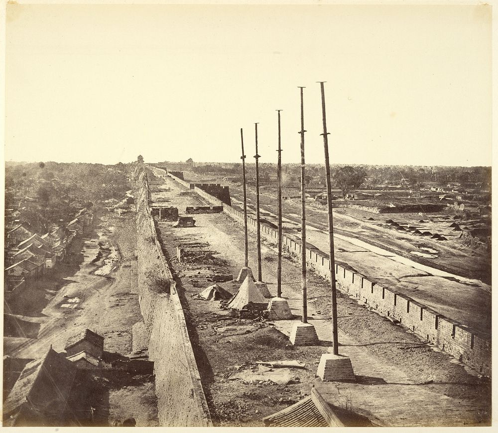 Top of the Wall from Anting Gate, Peking, Possession taken by English and French Troops by Felice Beato and Henry Hering