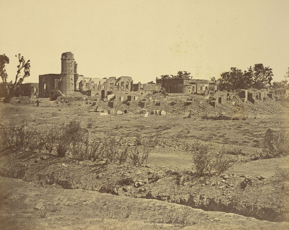 Ruins of the Residency on the Opposite Side of the Bailee Guard Gate by Felice Beato