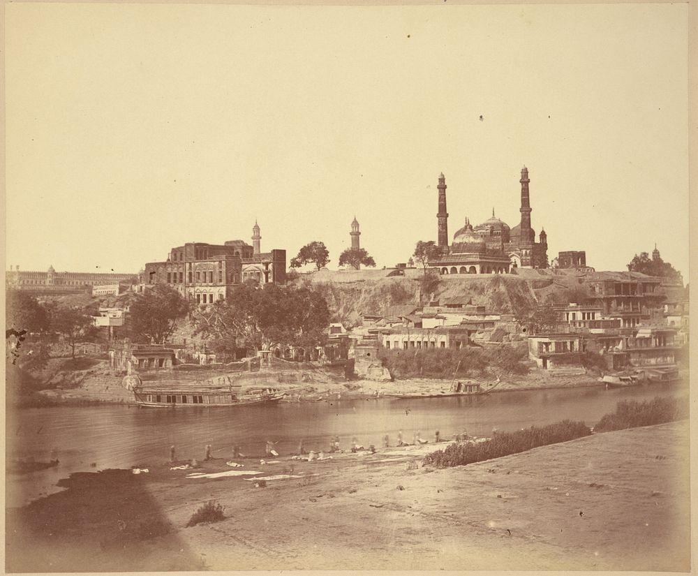 The Muchee Bhawan Fort and the Gomti River Taken from the Stone Bridge by Felice Beato