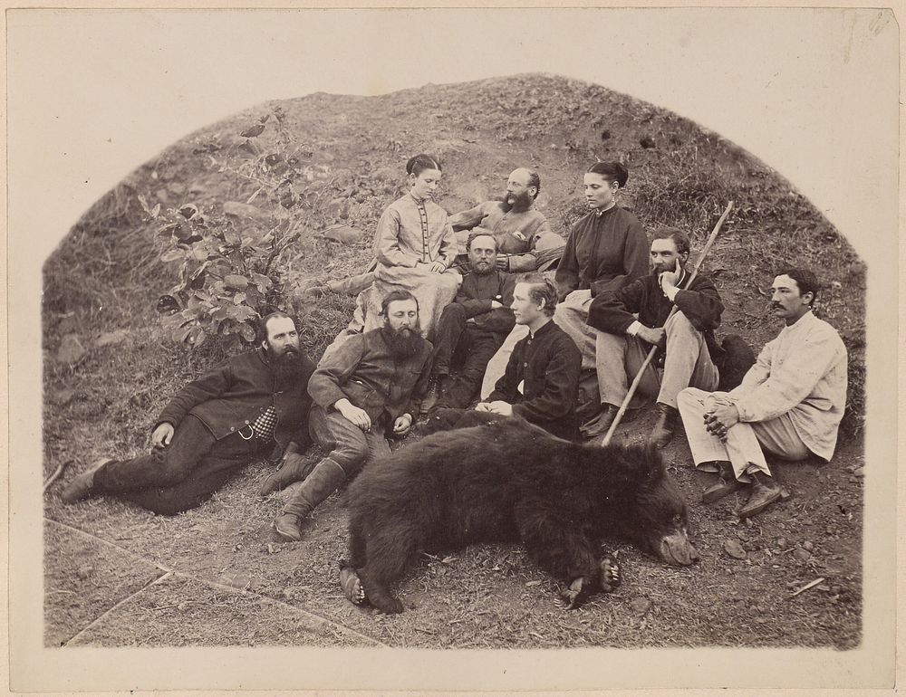 Group Portrait of Europeans with Dead Bear