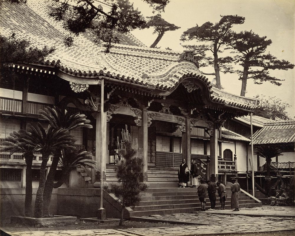 The Main Hall at Daionji Temple, Nagasaki by Felice Beato