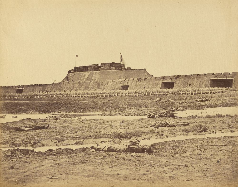 Rear of the North Fort Showing the Retreat of the Chinese Army, August 21, 1860 by Felice Beato