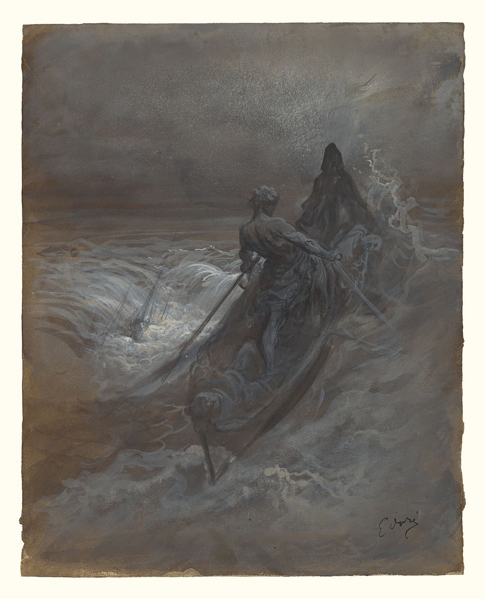 After the Shipwreck - Design for an Illustration of Coleridge's The Rime of the Ancient Mariner by Gustave Doré