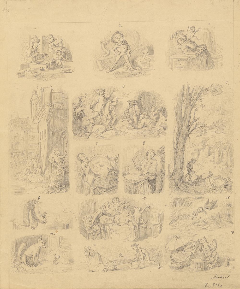 Fourteen Scenes Related to the Tale of Tom Thumb by Oswald Adalbert Sickert