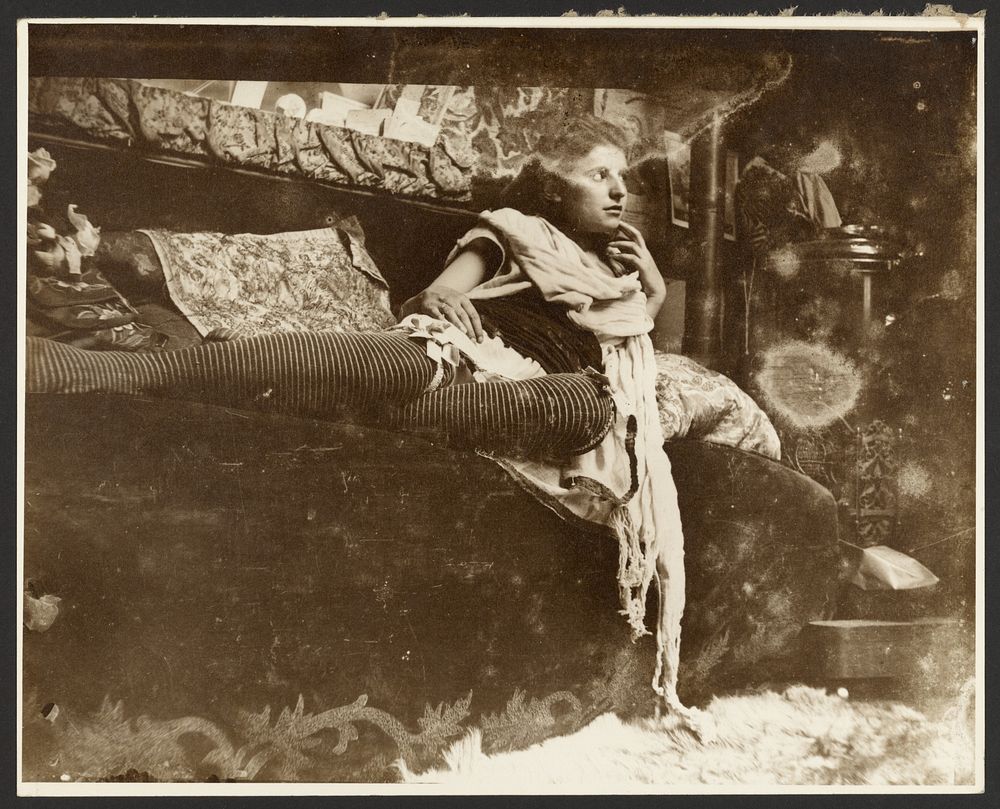 Female Model on a Divan, Paris by Alphonse Maria Mucha