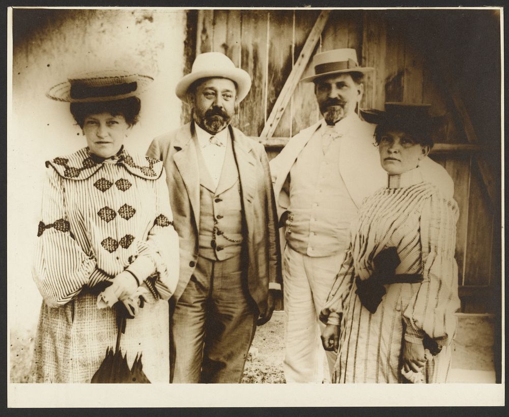 Alphonse Mucha with Sisters Ana and Andela and Andela's Husband, Jan Remunda, Rosice near Brno, Moravia by Alphonse Maria…