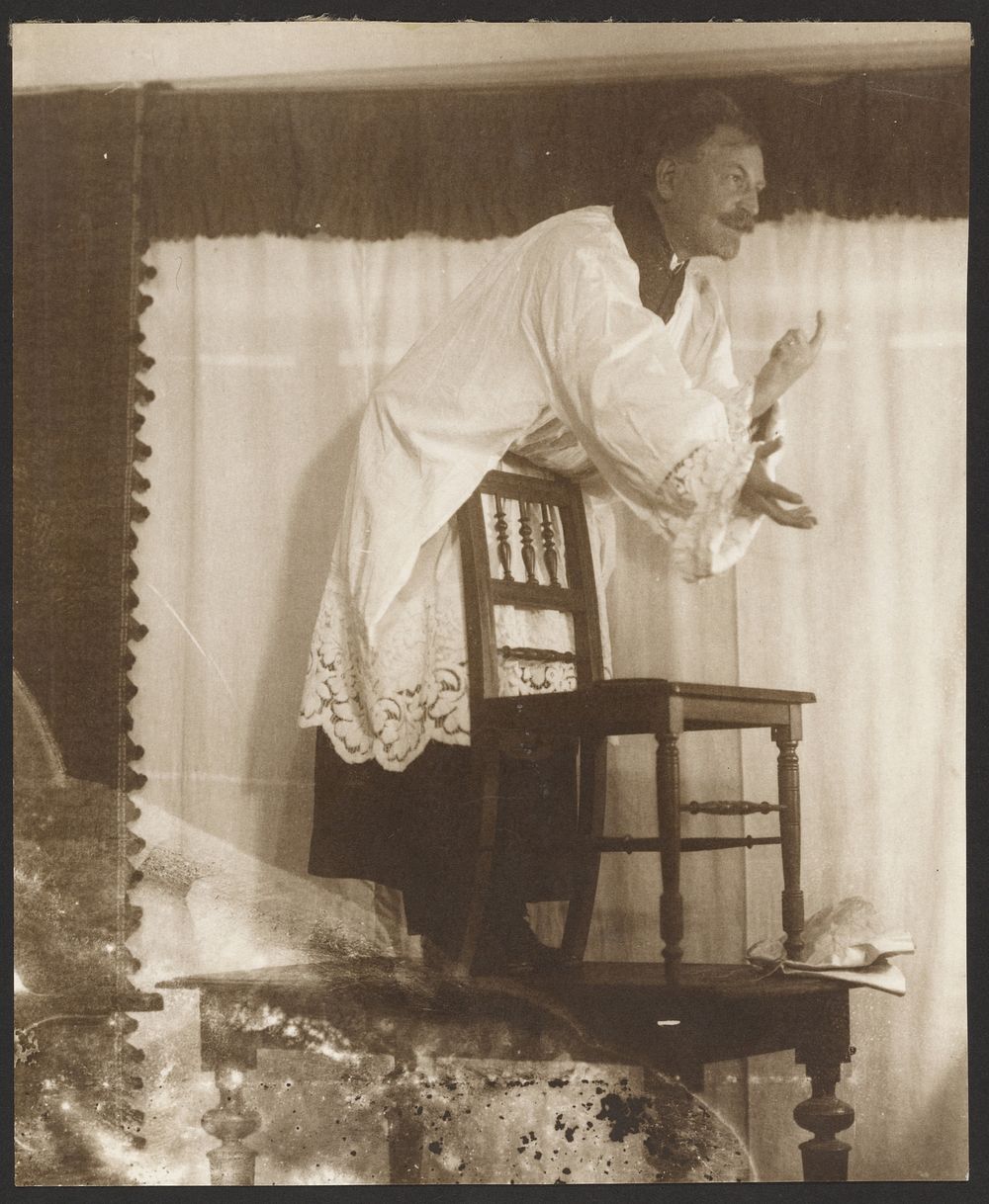 Self-Portrait of Alphonse Mucha Posing as "Jan Jus" for his picture, "Master John Juss Preaching in the Bethlehem Chapel,"…