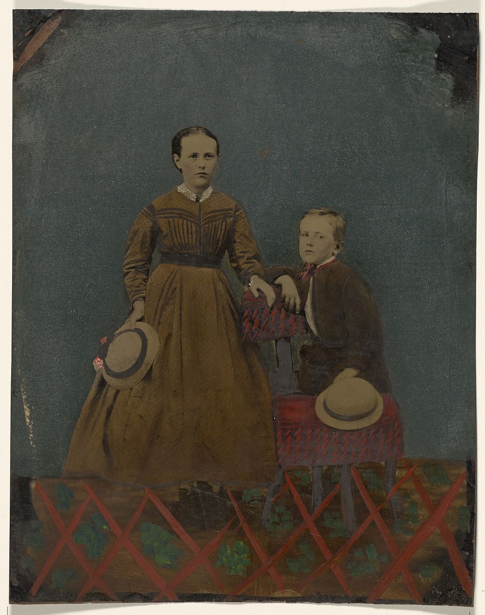 Portrait of young boy and girl