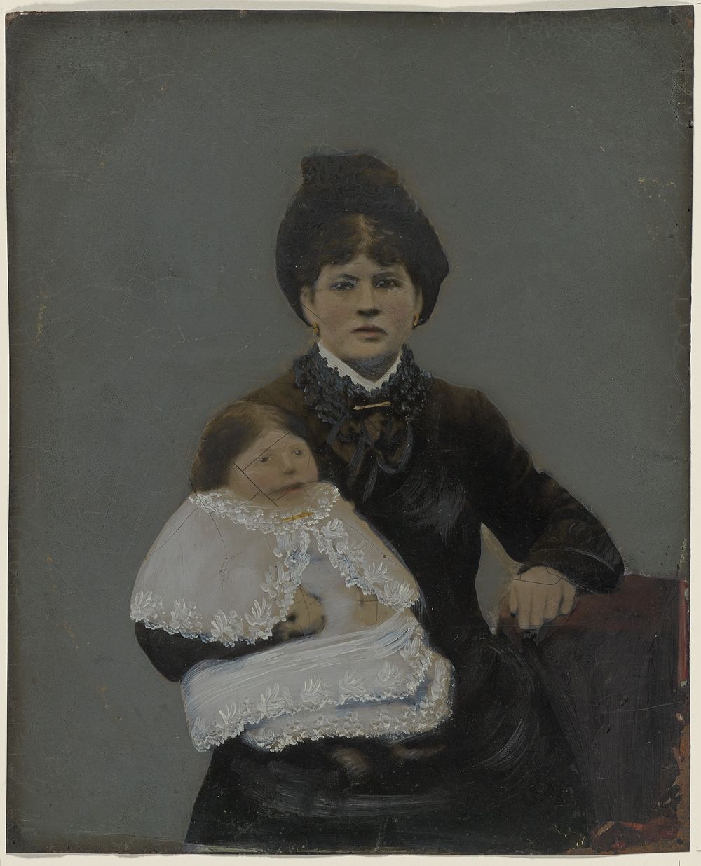 Portrait of mother and baby