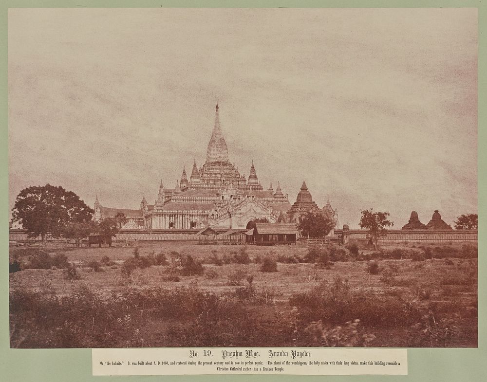 No. 19. Pugahm Myo. Ananda Pagoda by Capt Linnaeus Tripe