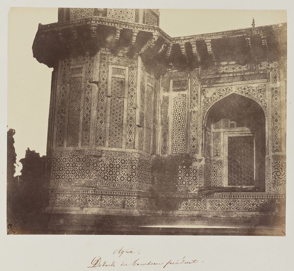 Agra, Détails du Tombeau précédent by Baron Alexis de La Grange