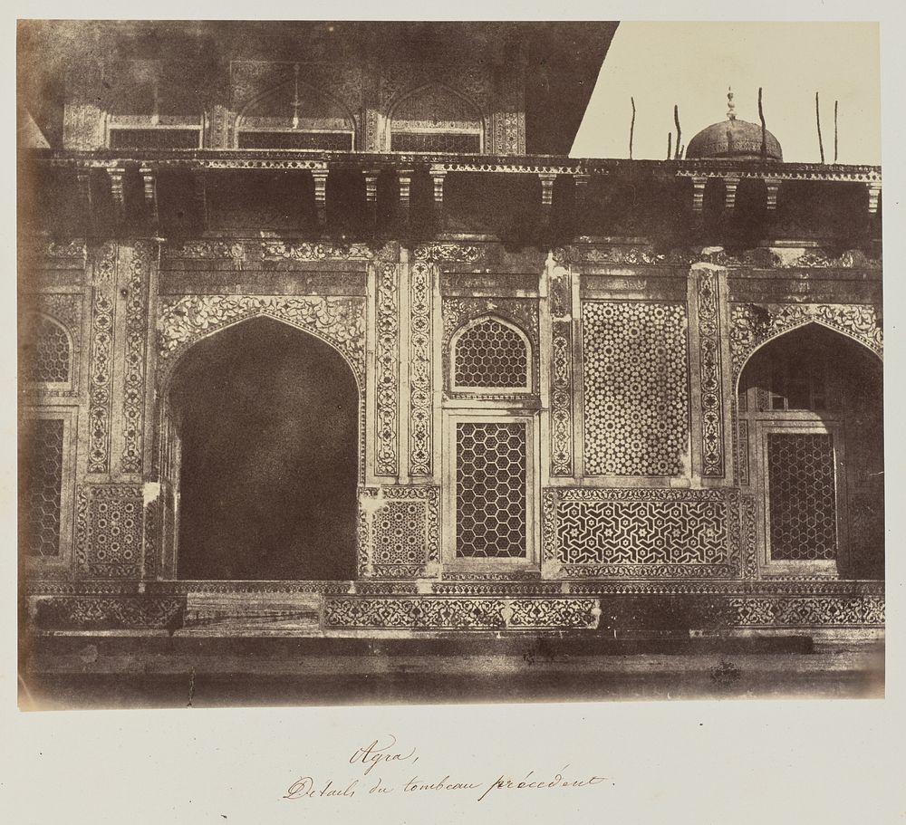 Agra, Détails du Tombeau précédent by Baron Alexis de La Grange