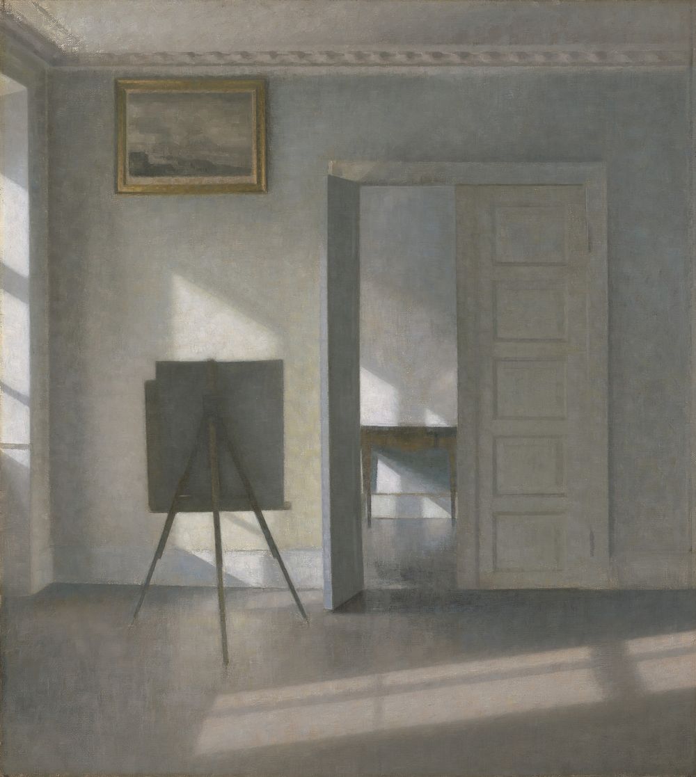 Interior with an Easel, Bredgade 25 by Vilhelm Hammershøi