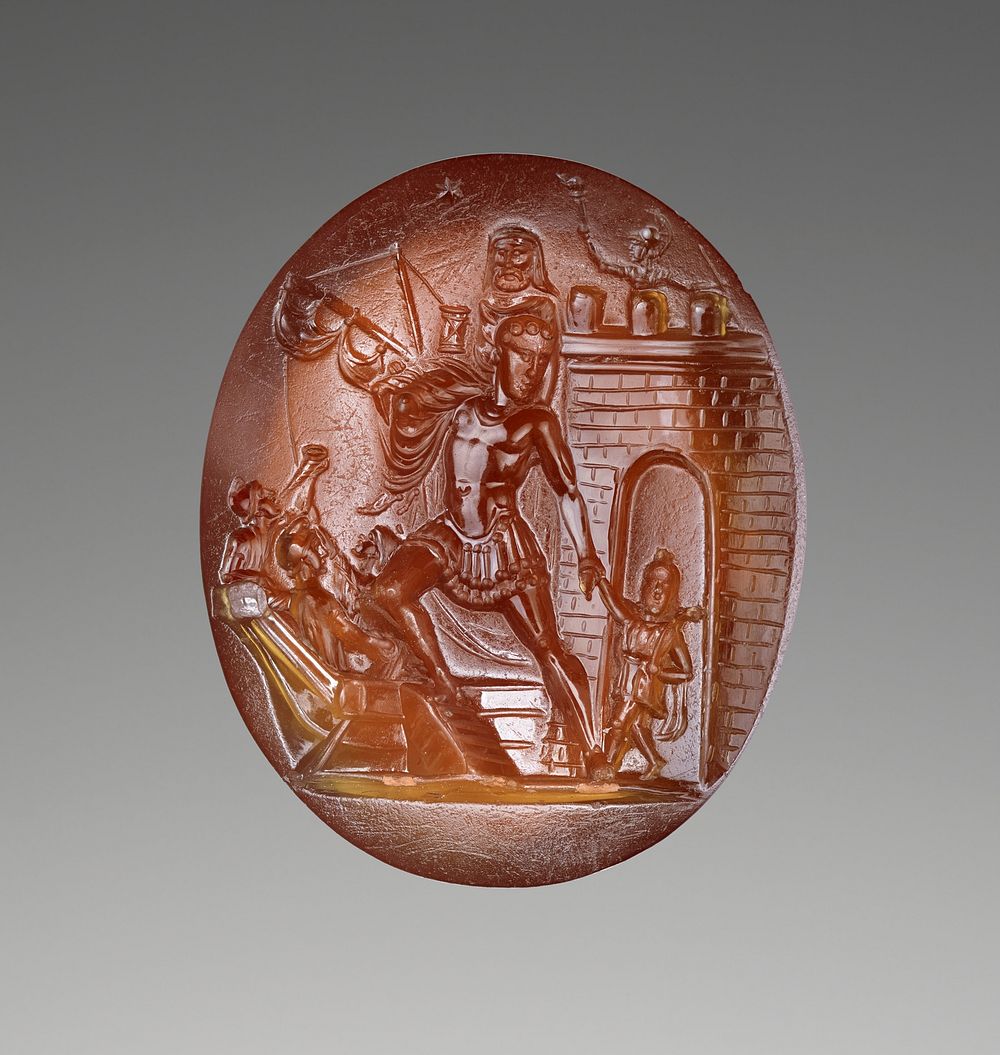 Intaglio with Scene of Aeneas and his Family Escaping from Troy
