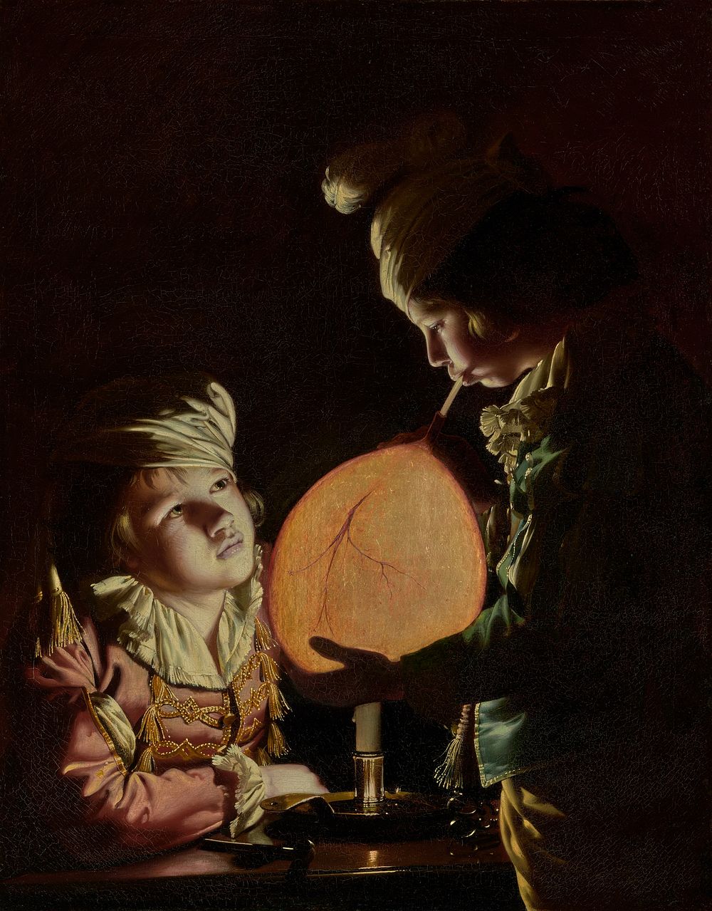 Two Boys with a Bladder by Joseph Wright of Derby