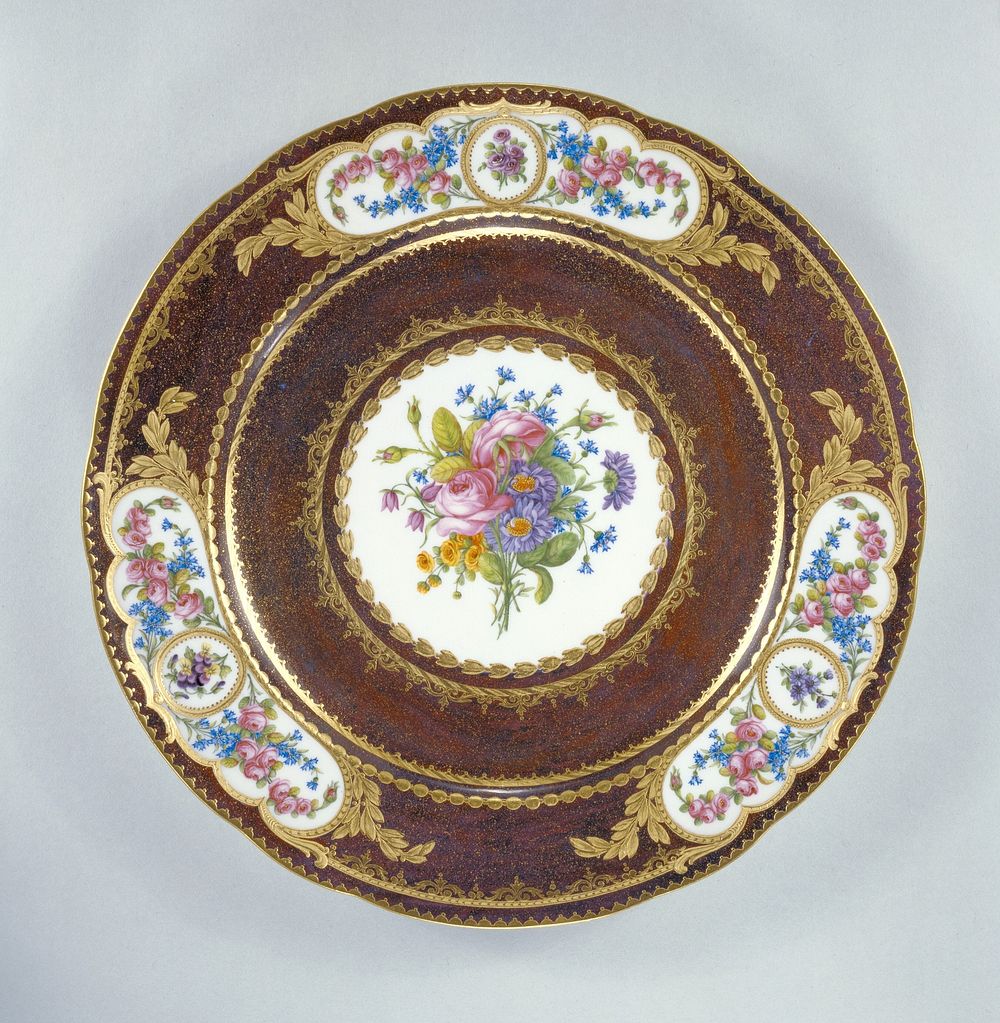 Plate (assiette d'echantillons) by Antoine Capelle, Jacques François Louis de Laroche, Henri Martin Prevost the younger and…