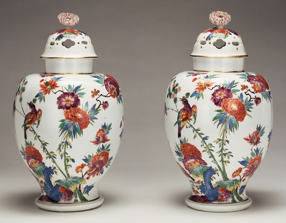 Pair of Lidded Vases by Meissen Porcelain Manufactory