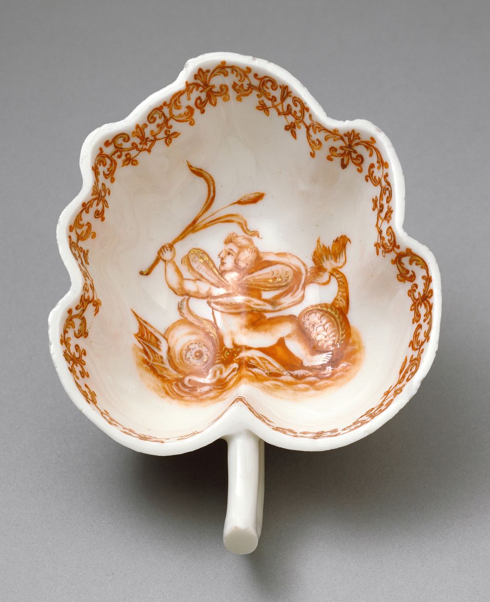 Leaf-Shaped Dish by Ignaz Preissler and Meissen Porcelain Manufactory