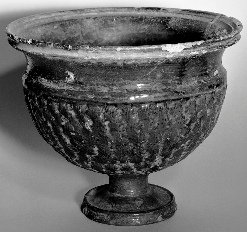 Roman Lead-Glazed Cup with High Foot