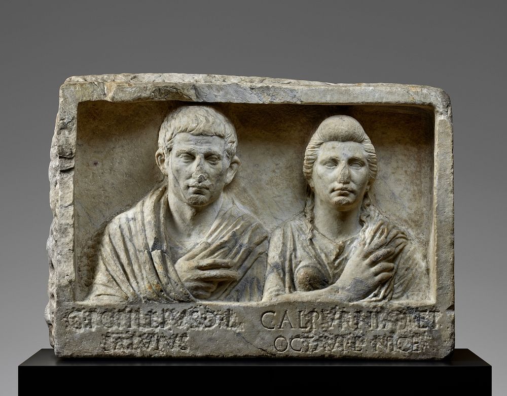 Funerary Relief with Busts of Popillius and Calpurnia